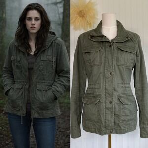Hollister Womens Cargo Utility Jacket Size S Bella Swan Twilight Grunge Military